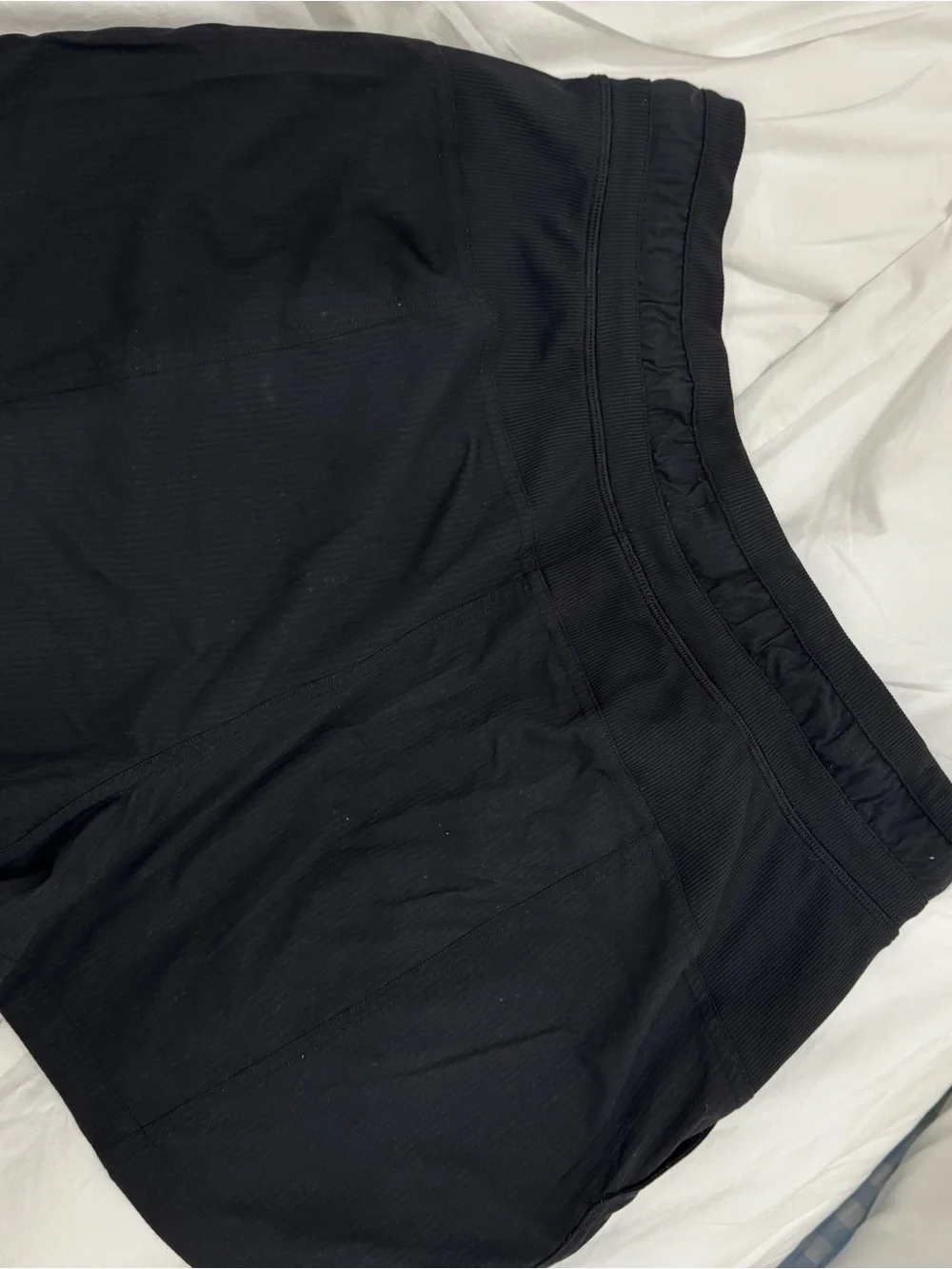 Black Athletic Shorts with Drawstring Waist